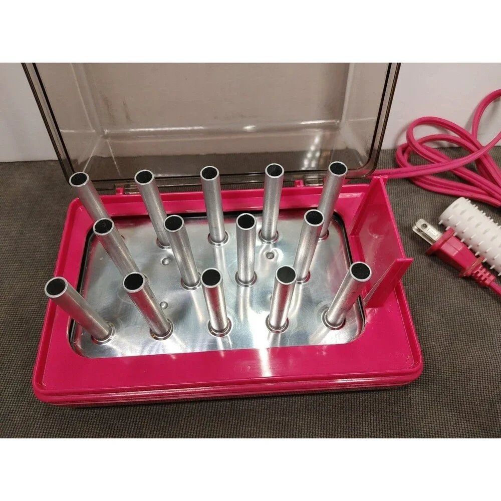 VTG CONAIR HOT ROLLERS HIGH ENERGY w/ Clips HOT PINK Beauty Pageant Model 401